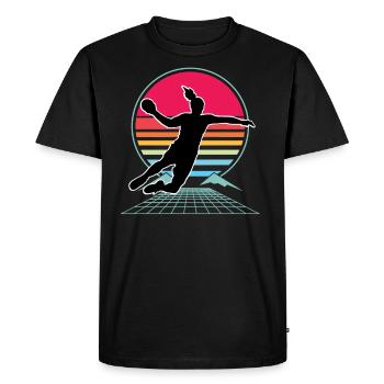 Handball, Handball Femme, Handball - T-shirt Premium bio Homme - noir - Devant - Nico (187cm)
