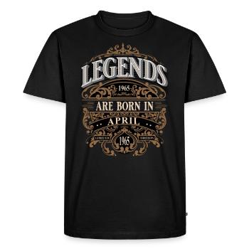 1965 Avril Naissance Anniversaire Année de naissance - T-shirt Premium bio Homme - noir - Devant - Nico (187cm)