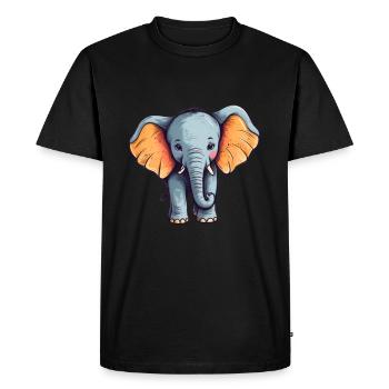 Éléphant Coloré Mignon Éléphant Bébé - T-shirt Premium bio Homme - noir - Devant - Nico (187cm)