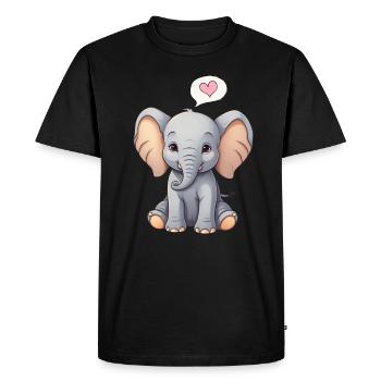 Elephant Colorful Cute Elephant Baby - Men's Premium Organic T-Shirt - black - Front - Nico (187cm)