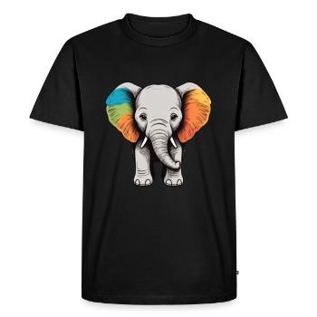 Elephant Colorful Cute Elephant Baby - Men's Premium Organic T-Shirt - black - Front - Nico (187cm)