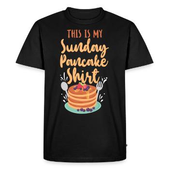 Les enfants amateurs de crêpes c’est mon - T-shirt Premium bio Homme - noir - Devant - Nico (187cm)