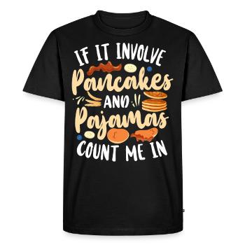 Pancake Lover Kids If It Involves - Men's Premium Organic T-Shirt - black - Front - Nico (187cm)