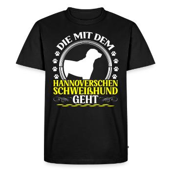 Celui avec le Chien courant de Hanovre - T-shirt Premium bio Homme - noir - Devant - Nico (187cm)