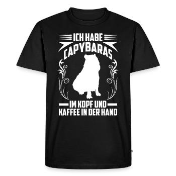 Capybara Saying South America Capybara - Men's Premium Organic T-Shirt - black - Front - Nico (187cm)