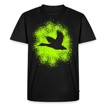 Flying Duck – Parfait pour les chasseurs et les amoureux de la nature - T-shirt Premium bio Homme - noir - Devant - Nico (187cm)