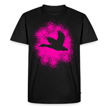 Flying Duck – Parfait pour les chasseurs et les amoureux de la nature - T-shirt Premium bio Homme - noir - Devant - Nico (187cm)