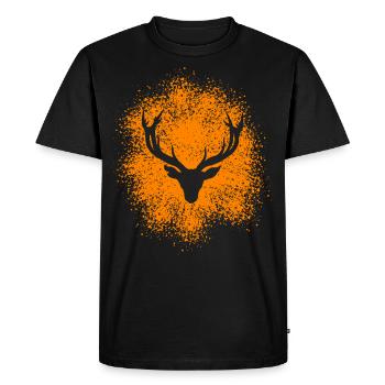 Tête de cerf majestueuse – pour les chasseurs, les amoureux de la nature - T-shirt Premium bio Homme - noir - Devant - Nico (187cm)