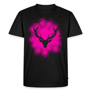 Majestueuse tête de cerf – pour les chasseurs et les amoureux de la nature - T-shirt Premium bio Homme - noir - Devant - Nico (187cm)