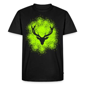 Majestueuse tête de cerf – pour les chasseurs et les amoureux de la nature - T-shirt Premium bio Homme - noir - Devant - Nico (187cm)