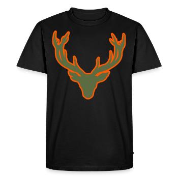 Hirschkopf – Pour les chasseurs et les amoureux de la nature - T-shirt Premium bio Homme - noir - Devant - Nico (187cm)