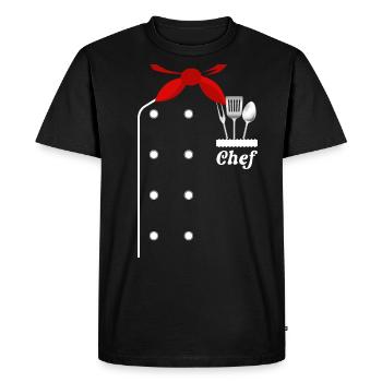 Tenue Humour Chef Cuisinier - T-shirt Premium bio Homme - noir - Devant - Nico (187cm)