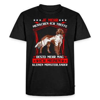 Little Münsterlanders like more - Men's Premium Organic T-Shirt - black - Front - Nico (187cm)