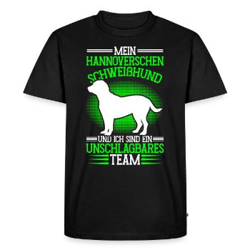 Le Sweathound hanovrien est imbattable - T-shirt Premium bio Homme - noir - Devant - Nico (187cm)