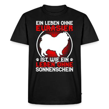 La vie sans Spitz eurasien - T-shirt Premium bio Homme - noir - Devant - Nico (187cm)