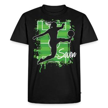 Footballeur Football 7ème Anniversaire - T-shirt Premium bio Homme - noir - Devant - Nico (187cm)