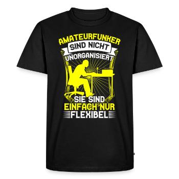 Amateur radio operators are flexible radio amateurs - Men's Premium Organic T-Shirt - black - Front - Nico (187cm)