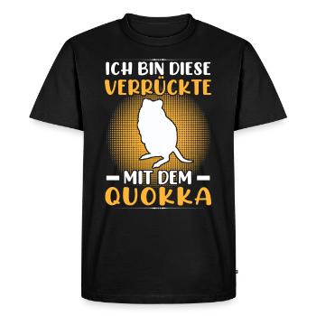 Fou avec Quokka Marsupial Quokka - T-shirt Premium bio Homme - noir - Devant - Nico (187cm)