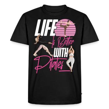 Pilates Instructor Teacher Life Is - Men's Premium Organic T-Shirt - black - Front - Nico (187cm)