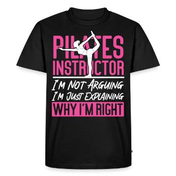 Instructeur de Pilates Professeur de Pilates - T-shirt Premium bio Homme - noir - Devant - Nico (187cm)