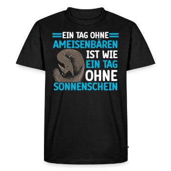 Journée sans fourmilier Ours mangeur de fourmis - T-shirt Premium bio Homme - noir - Devant - Nico (187cm)