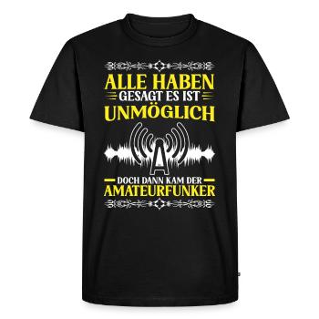 Amateur radio operator Then came the radio amateur - Men's Premium Organic T-Shirt - black - Front - Nico (187cm)