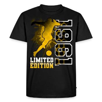 1961 Année de naissance Anniversaire Football - T-shirt Premium bio Homme - noir - Devant - Nico (187cm)