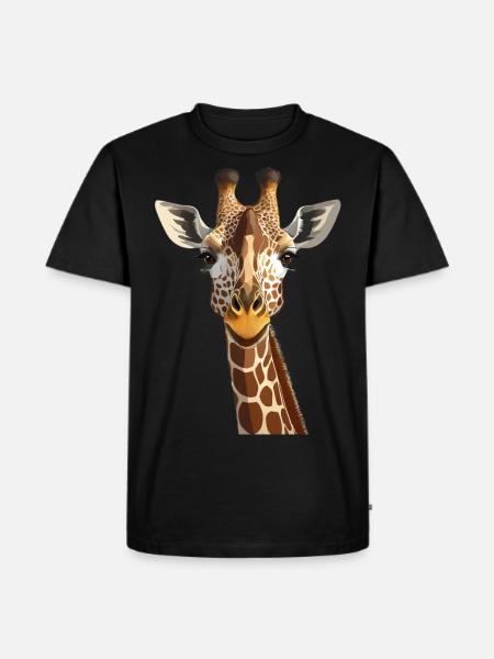 Giraffe - Männer Premium Bio T-Shirt - Schwarz