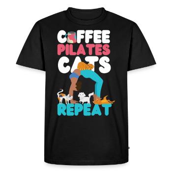 Instructeur de Pilates Professeur Café - T-shirt Premium bio Homme - noir - Devant - Nico (187cm)