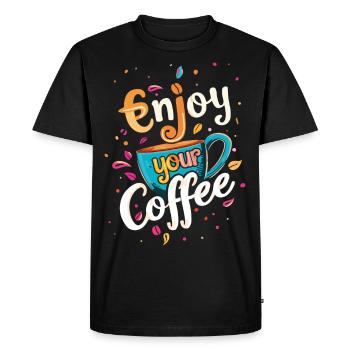 Café, Amateur De Café, Tasse À Caféine, Boisson - T-shirt Premium bio Homme - noir - Devant - Nico (187cm)
