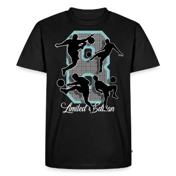 Football du 8e anniversaire - T-shirt Premium bio Homme - noir - Devant - Nico (187cm)