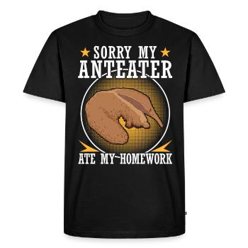 Le fourmilier a mangé ses devoirs - T-shirt Premium bio Homme - noir - Devant - Nico (187cm)