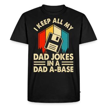 Dad Jokes Papa Vater - Men's Premium Organic T-Shirt - black - Front - Nico (187cm)
