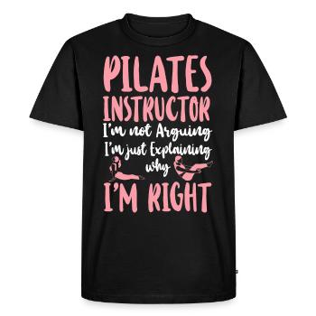Instructeur de Pilates Professeur de Pilates - T-shirt Premium bio Homme - noir - Devant - Nico (187cm)