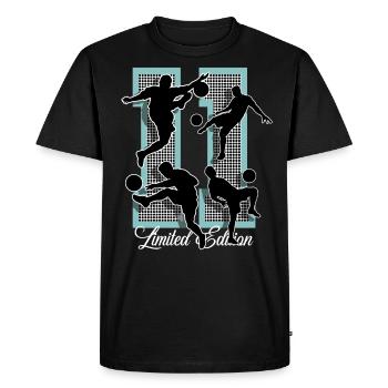 11th Birthday Football - Men's Premium Organic T-Shirt - black - Front - Nico (187cm)