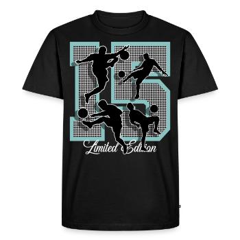 15e anniversaire Football - T-shirt Premium bio Homme - noir - Devant - Nico (187cm)
