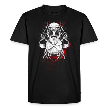 Pagan Roots, Aegishjalmur, Helm of Awe - Men's Premium Organic T-Shirt - black - Front - Nico (187cm)