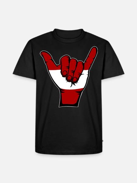 Austria Flag Surfing Symbol - Men's Premium Organic T-Shirt - black
