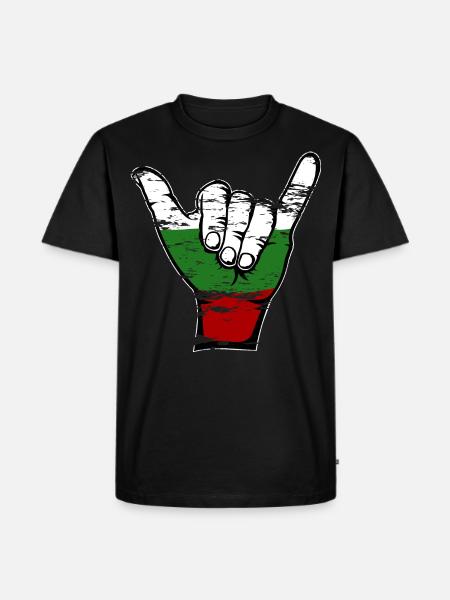 Bulgaria Flag Surfing Symbol Used - Men's Premium Organic T-Shirt - black