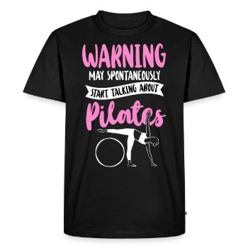 Avertissement de l’instructeur de Pilates - T-shirt Premium bio Homme - noir - Devant - Nico (187cm)