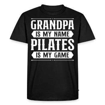 Instructeur de Pilates Enseignant Grand-père - T-shirt Premium bio Homme - noir - Devant - Nico (187cm)