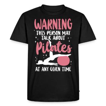 Avertissement de l’instructeur de Pilates - T-shirt Premium bio Homme - noir - Devant - Nico (187cm)