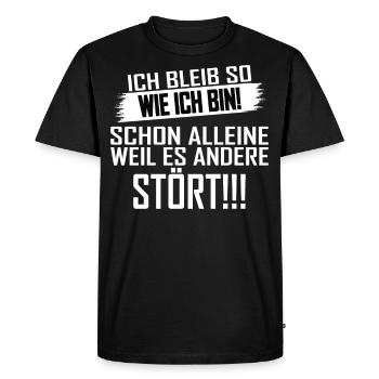 C’est drôle, je vais rester comme je le dis - T-shirt Premium bio Homme - noir - Devant - Nico (187cm)
