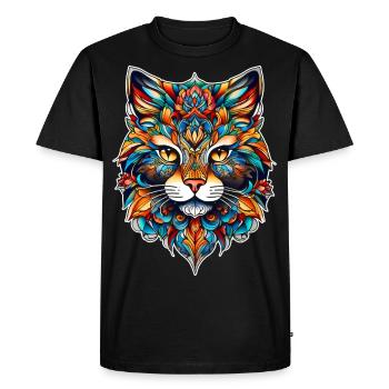 Icône de chat cool - T-shirt Premium bio Homme - noir - Devant - Nico (187cm)