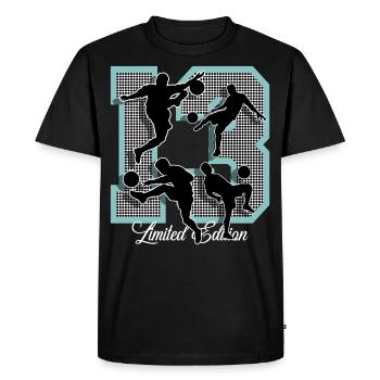 13e anniversaire Football - T-shirt Premium bio Homme - noir - Devant - Nico (187cm)