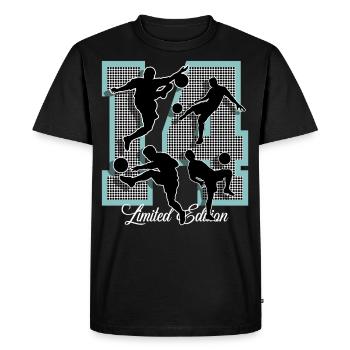 Football du 14e anniversaire - T-shirt Premium bio Homme - noir - Devant - Nico (187cm)