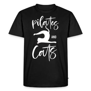 Instructeur de Pilates Enseignant Chat - T-shirt Premium bio Homme - noir - Devant - Nico (187cm)