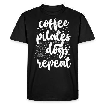 Pilates Instructor Teacher Coffee - Men's Premium Organic T-Shirt - black - Front - Nico (187cm)