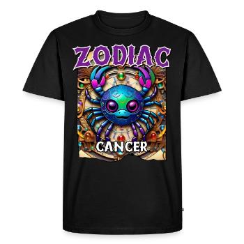 Cancer du zodiaque - Signe du zodiaque Cancer - T-shirt Premium bio Homme - noir - Devant - Nico (187cm)