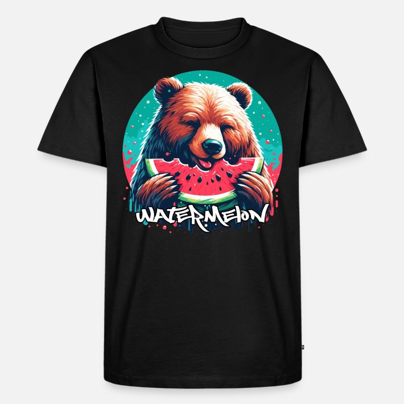 Pastèque ours cadeau délicieux - T-shirt Premium bio Homme - noir